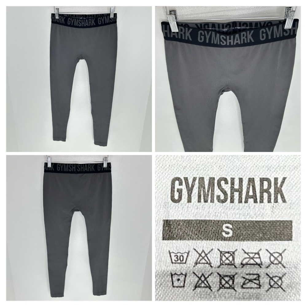 Gymshark Womens Leggings Size Small Gray Midrise Logo Workout Activewear 27x25